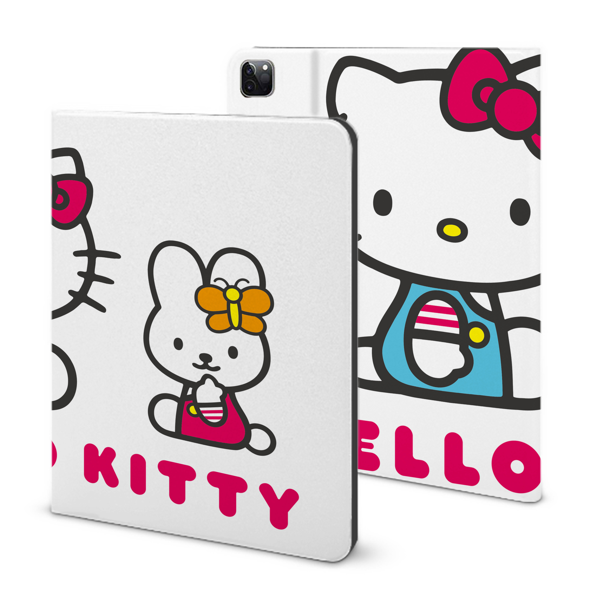 （画像用） Hello Kitty ハローキティ IPad ケース ブック型 PUレザー TPU 耐衝撃 軽量 薄型 ペン収納なし 全面保護 IPad 各モデル対応